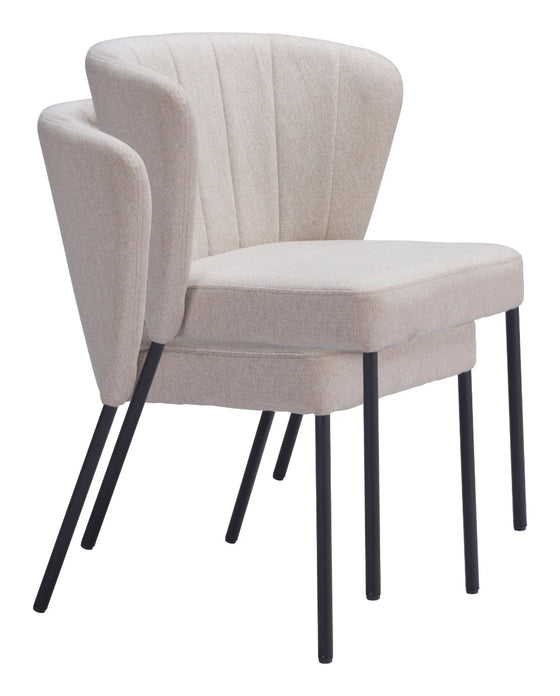 Set of Two Aimee Dining Chair Cream