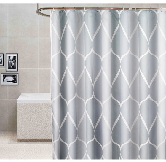 Simple Grey Abstract Lead Design Bathroom Shower Curtain