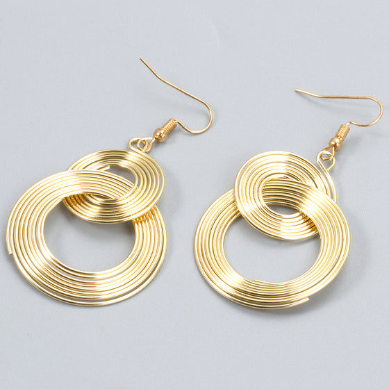 Double Hoop Earrings in Gold Finish