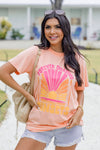 Pink FOREVER CHASING SUNSET Graphic T-Shirt