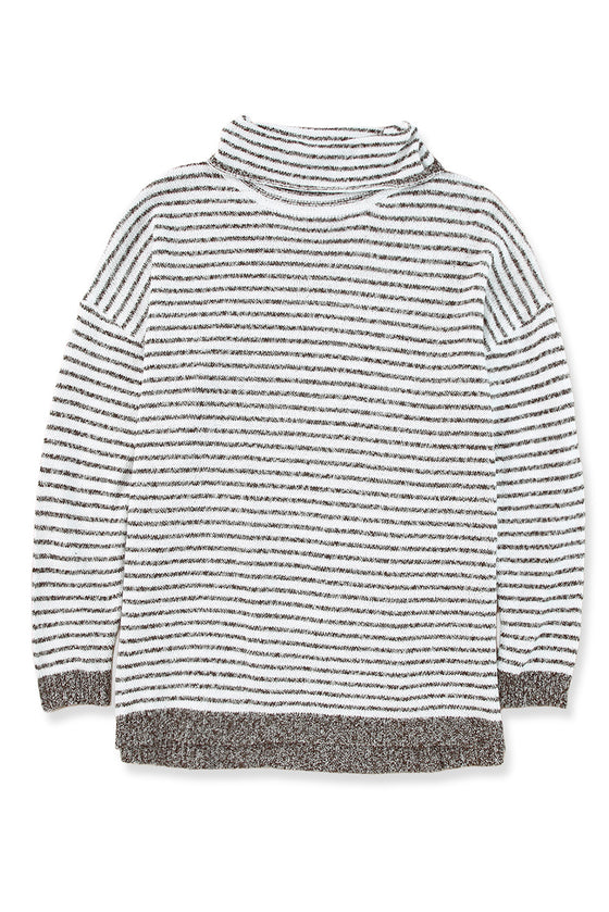 Gray Striped Turtleneck Oversized Sweater | Available in 4 Colors