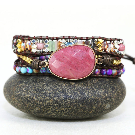 Hand-woven Natural Stone Bracelets For Women