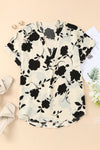 Floral Printed V Neck Short Sleeve Blouse | Available in 3 Colors