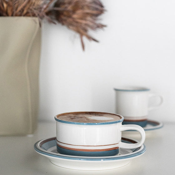 Nordic Wide Mouth Coffee Cup and Saucer