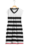 Striped Cap Sleeve Midi Dress