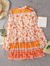 Vintage Style Floral lace-up dresses in Orange