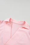 Pink Collared & Puff Sleeve T-Shirt