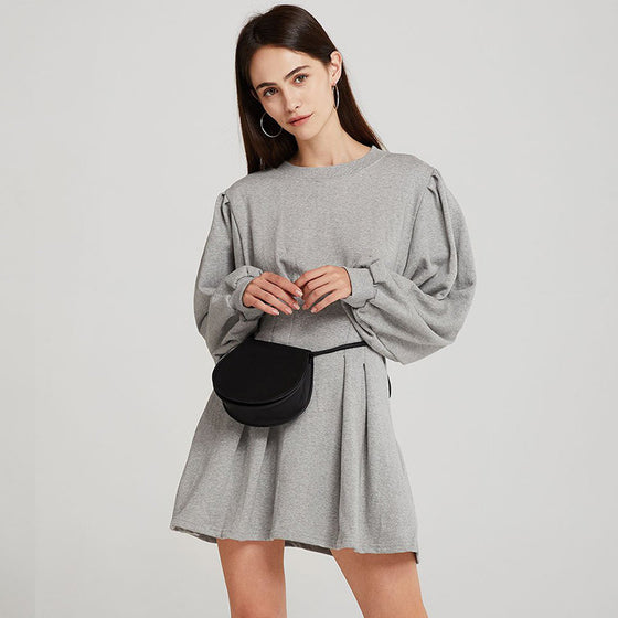 Pleated Pullover Sweatshirt Dress for Women