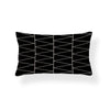 Black and Ivory Patterned Lumbar Throw Pillow Covers