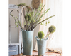 Vintage Light Blue Tin Flower Bucket