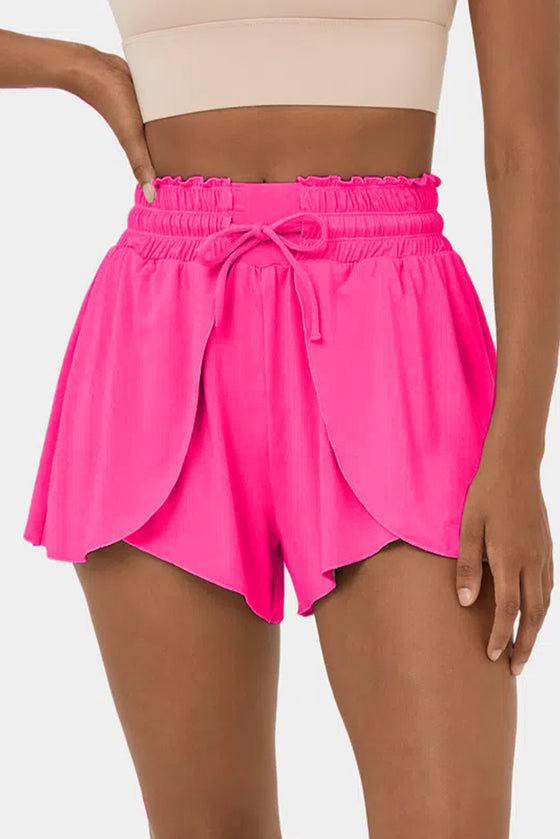 Black Frill High Waist Petal Wrap Swim Shorts | Available in 3 Colors (Pre-Order)