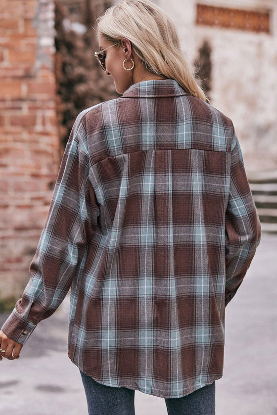 Multicolor Plaid Colorblock Button Up Shacket | Other Colors Available