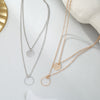 Simple Multi-layered Chain Necklace For Women in Gold Finish