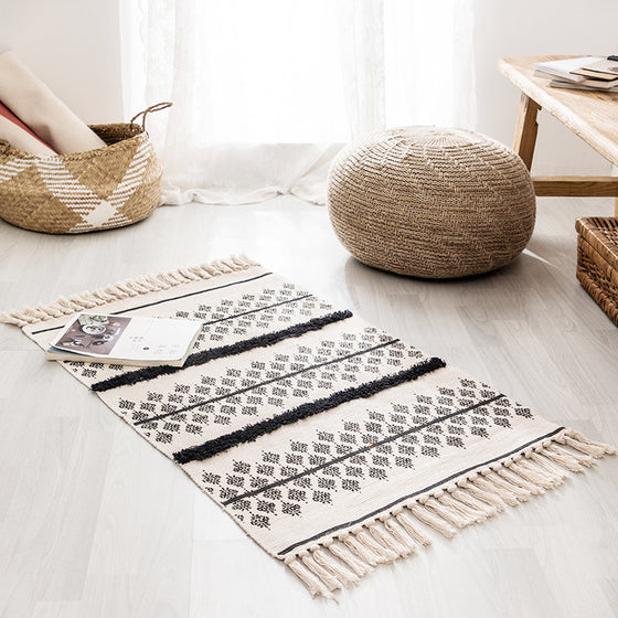 Fringed Cotton Small Space Rug | Other Styles Available