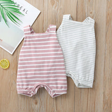  Striped Baby Romper with Crisscross Back Straps