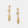 Long Elegant Leaf-shaped Earrings in Gold Plated Finish