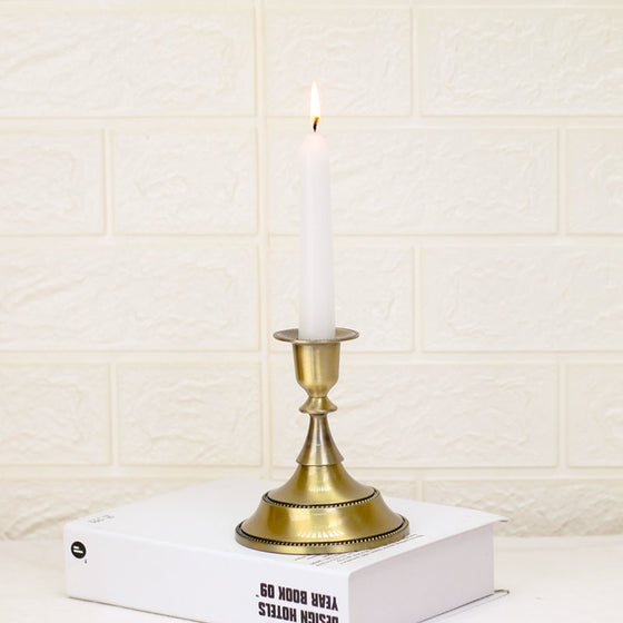 European Candle Holder in Brass Finish