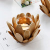 Layered Wooden Petal Votive Candle Holder Set of Two