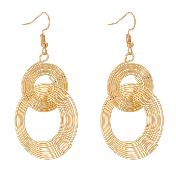 Double Hoop Earrings in Gold Finish