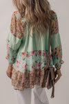 Green Floral Patchwork Blouse