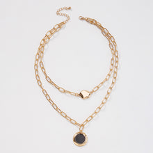  Simple Double Gold Chain and Pendant Necklace