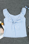 Blue Striped Sleeveless Shirt