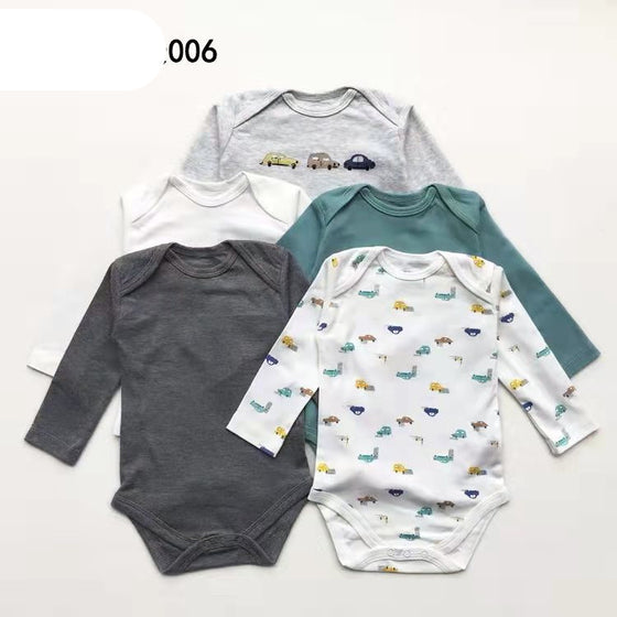 Set of 5 Baby Onesies | Available in Other Patterns for Boys and Girls