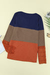 Color Block Ribbed Lace Crochet Sleeves Shirt for Women | Available in 2 Colors