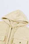 Green Flap Pockets Bishop Sleeve Zip Up Hoodie Jacket | Available in 5 Colors