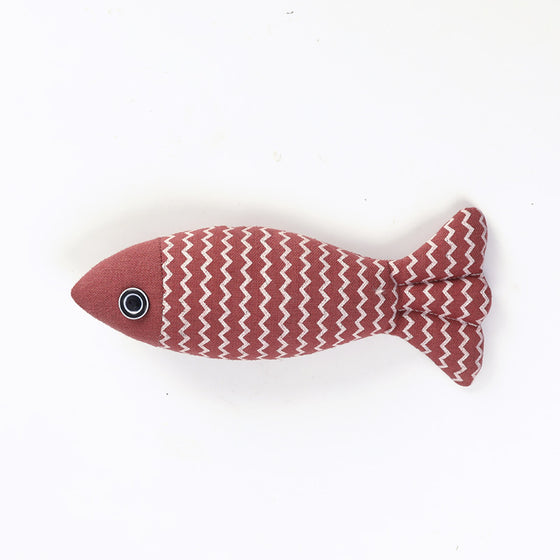 Chevron Patterned Cat Fish Toy