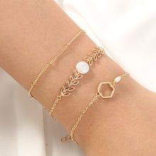  Delicate Chain Bracelet Set in Gold Finish