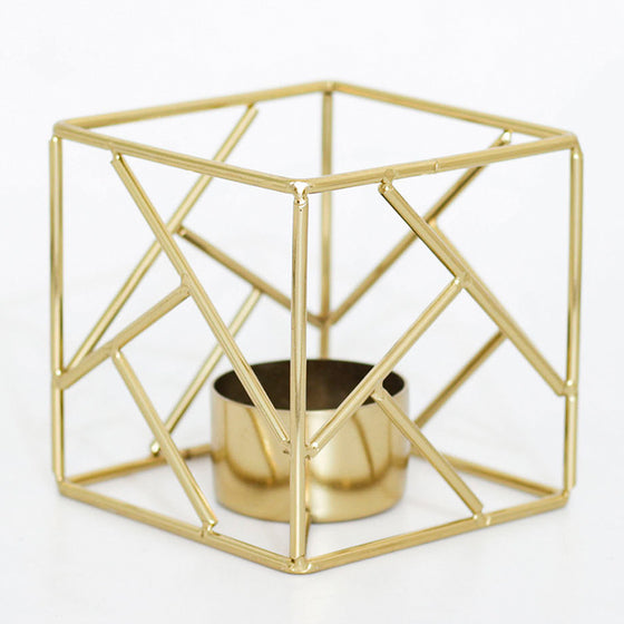 Votive Geometric Candle Holder in Gold or Black