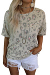 Leopard Drop Shoulder T-Shirt with Patch Pocket