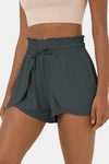 Black Frill High Waist Petal Wrap Swim Shorts | Available in 3 Colors (Pre-Order)