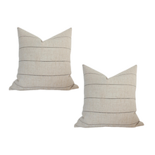  Set of 2 Cream Striped Throw Pillow Covers | 18" x 18"