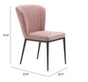 Set of 2 Tolivere Dining Chair in Pink