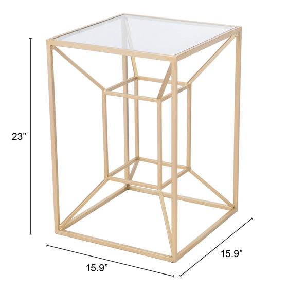 Canyon Side Table in Gold