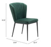 Set of 2 Tolivere Dining Chairs in Green