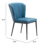 Set of 2 Tolivere Dining Chairs in Blue