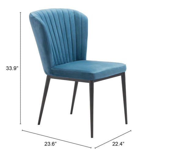 Set of 2 Tolivere Dining Chairs in Blue