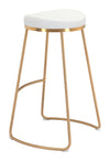 Set of 2 Bree Counter Stools in White and Gold