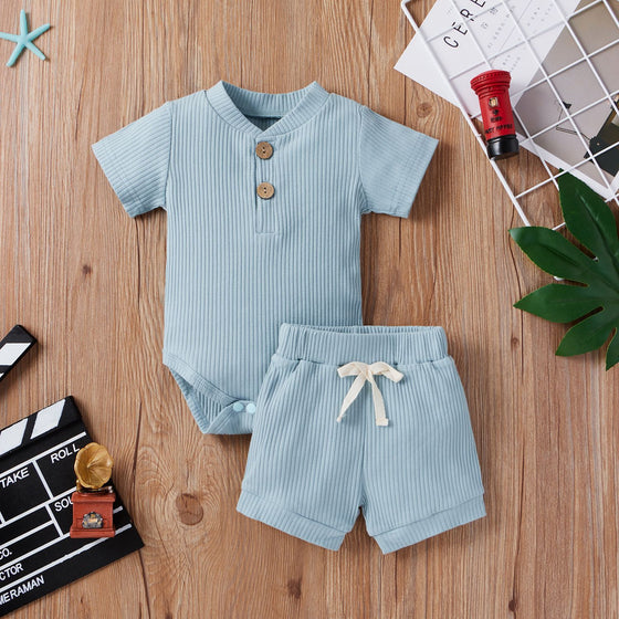 Baby Ribbed One-piece with Matching Shorts