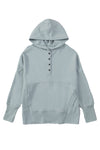 Grey Batwing Sleeve Casual Pocket Henley Hoodie | Available in 7 Colors