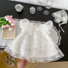 Baby Princess Hundred Days Banquet Clothes Puff Short Sleeve Cotton Lace Skirt