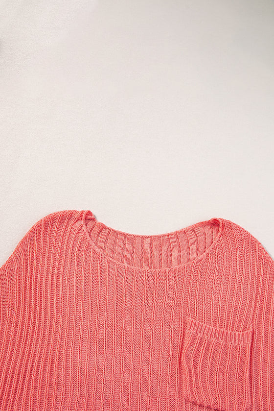 Salmon Colored Baggy Knit Top