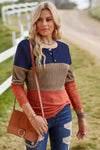 Color Block Ribbed Lace Crochet Sleeves Shirt for Women | Available in 2 Colors