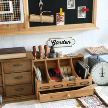  Vintage Style Wooden Paper Organizer with Files and Drawers