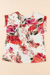 Red Floral Print Blouse for Women