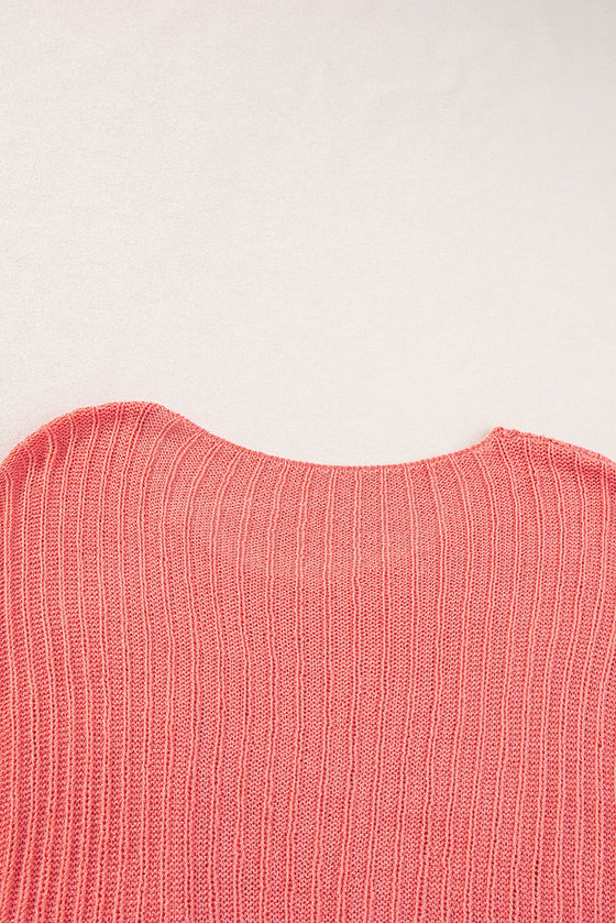 Salmon Colored Baggy Knit Top