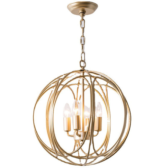 Modern Sphere Chandelier in Gold Finish